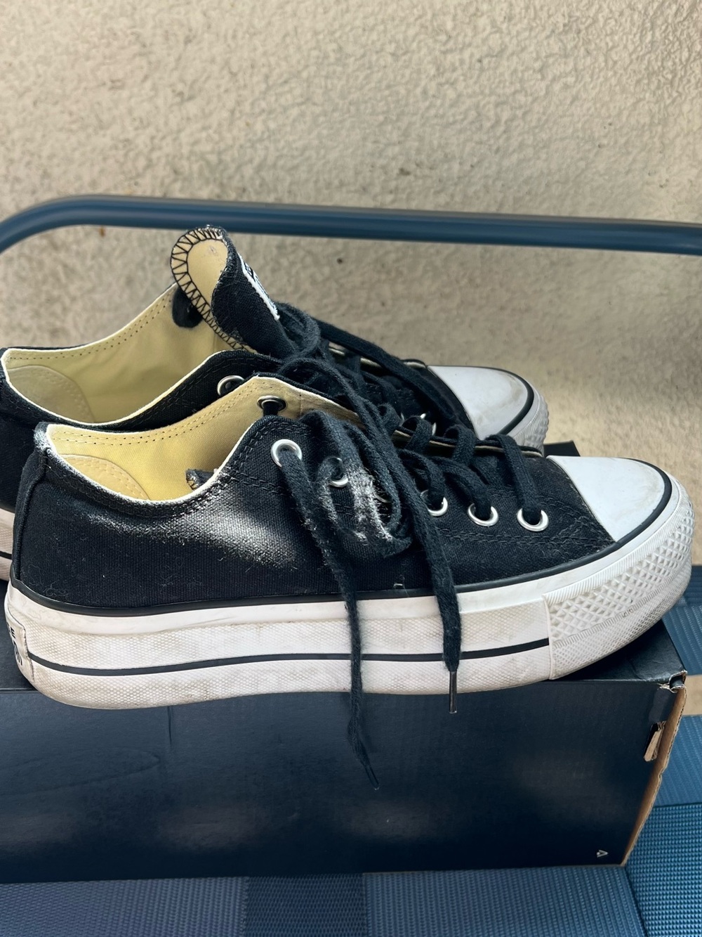 Converse Low-Top Sneakers in Black and White